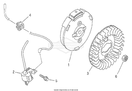 Magneto/Flywheel Diagram and Parts List for 1959-0  Briggs and Stratton Generator